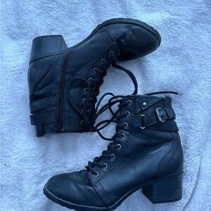 Black Leather Ankle Boots